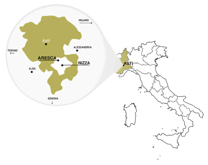 MAPPA ARESCA DEI VIGNETI